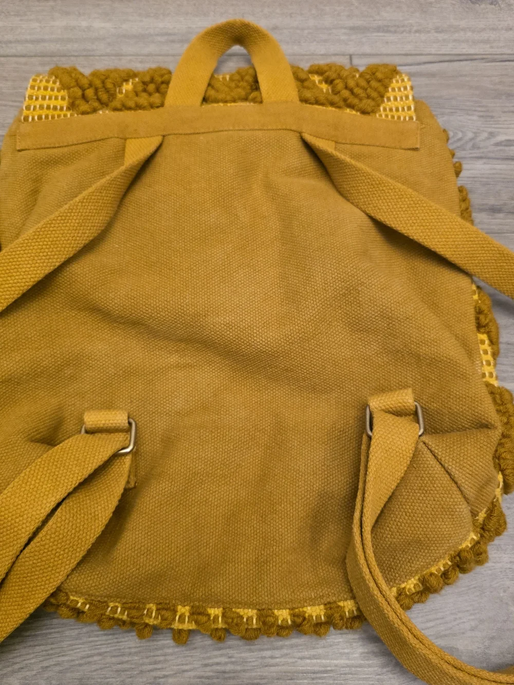 Panache Mustard Yellow Woven Macramé Backpack